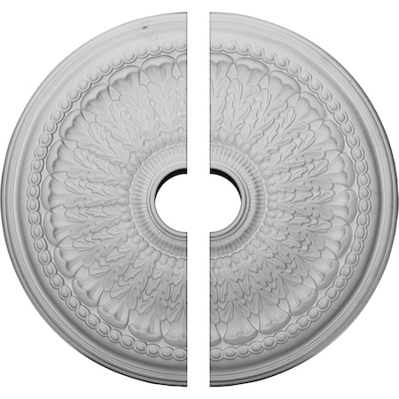 Ekena Millwork Brunswick Ceiling Medallion, Two Piece (Fits Canopies up to 4 1/2"), 27"OD x 4 1/2"ID x 2 1/2"P CM27BR2-04500